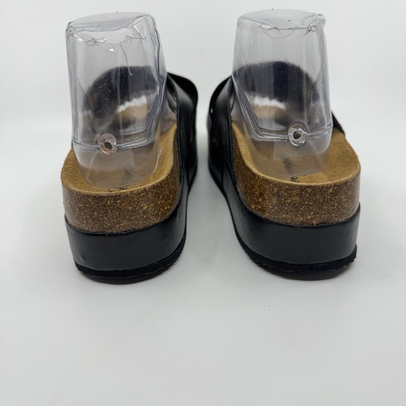 Free People Women's Platform Sidelines Color Black Leather SZ 38 US 8 - Picture 3 of 11